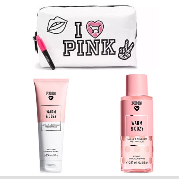 VS PINK Warm And Cozy gift set Mist Lotion and bag - Picture 1 of 7